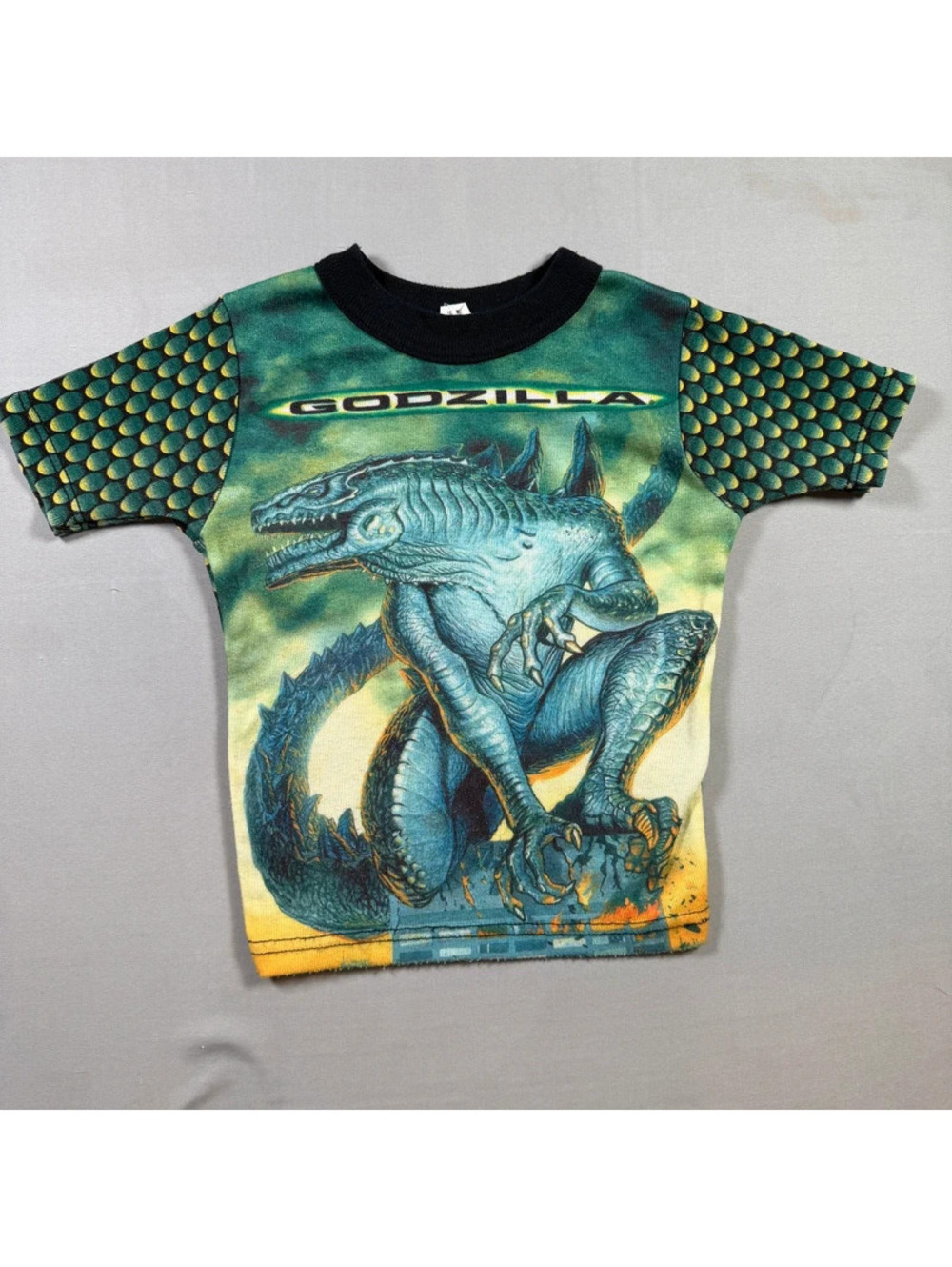 1998 Godzilla AOP T-Shirt Size 6